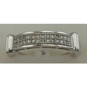 18 Carat White Gold with 0.08 Carat Diamond 2 Rows Band 