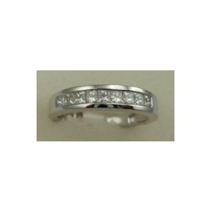 18 Karat White Gold with 0.05 Carat Diamond Band