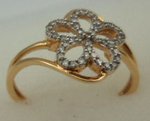 18 Karat Yellow Gold with 0.12 Carat Diamond Flower Shaped Ring -diamonds-Lotus Gold