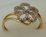 18 Karat Yellow Gold with 0.12 Carat Diamond Flower Shaped Ring 