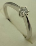 10 Karat White Gold with 0.10 Carat Diamond 6 Claws Solitaire Ring-diamonds-Lotus Gold