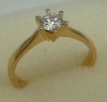 10 Karat Yellow Gold with 0.35 Carat Diamond 6 Claws Solitaire Ring-diamonds-Lotus Gold