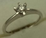 18 Karat White Gold with 0.20 Carat Diamond 6 Claws Solitaire Ring-diamonds-Lotus Gold