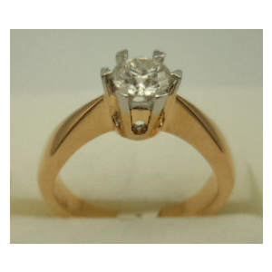 18 Karat Yellow Gold with 0.50 Carat Diamond 6 Claws Solitaire Ring