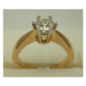 10 Karat Yellow Gold with 0.50 Carat Diamond 6 Claws Solitaire Ring