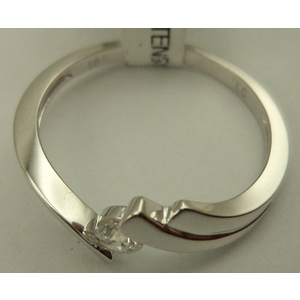 18 Karat White Gold with 0.15 Carat Diamond Tension Set Solitaire Ring