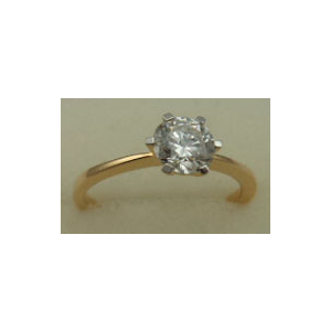 18 Karat Yellow Gold with 0.75 Carat Diamond 6 Claws Solitaire Ring