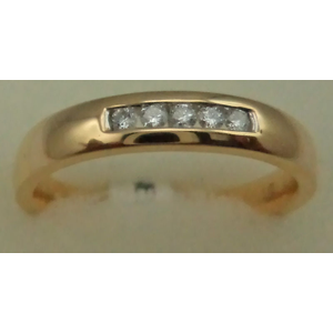 18 Karat Yellow Gold with 0.10 Carat Diamond Channel Set band