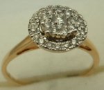 18 Karat Yellow Gold with 0.33 Carat Diamond Round Cluster Ring-diamonds-Lotus Gold