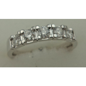 10 Karat White Gold with 0.50 Carat Diamond Band