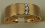 18 Karat Yellow Gold with 0.15 Carat Diamond 3 Stone Band-diamonds-Lotus Gold