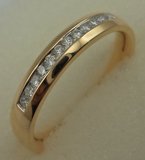 10 Karat Yellow Gold with 0.15 Carat Diamond Channel Set Band -diamonds-Lotus Gold