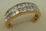 9 Karat Yellow Gold with 0.46  Carat Diamond 2 Row Band-diamonds-Lotus Gold