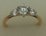 9 Karat Yellow Gold with 1.08 Carat Diamond 3 Stone Solitaire Ring 