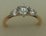 9 Karat Yellow Gold with 1.08 Carat Diamond 3 Stone Solitaire Ring 