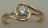 9 Karat Yellow Gold with 0.25 Carat Diamond Twisted Solitaire Ring-diamonds-Lotus Gold