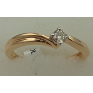 9 Karat Yellow Gold with 0.24 Carat Diamond Solitaire Ring