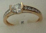 9 Karat Yellow Gold with 0.55 Carat Diamond Shoulder Solitaire Ring-diamonds-Lotus Gold