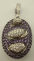 18 Karat White Gold Amethyst Pendant with 0.81 Carat Diamond-diamonds-Lotus Gold