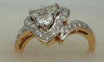 18 Karat Gold with 0.30 Carat Diamond 3 Stone Heart Ring -diamonds-Lotus Gold