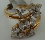 18 Karat Gold with 0.96 Carat Diamond Double Leaf Ring-diamonds-Lotus Gold
