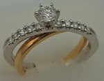 18 Karat Gold with 0.20 Carat Diamond 2 Tone Ladies Ring-diamonds-Lotus Gold