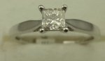 10 Karat White Gold with 0.35 Carat Diamond Princess Cut Solitaire Ring-diamonds-Lotus Gold
