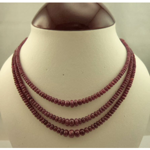 3 Strand Ruby Necklace 45 cm in Length