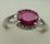 10 Karat White Gold 4 Claws Diamond Ring with Oval Shaped Ruby 