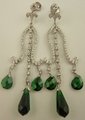 925 Sterling Silver with Cubic Zirconia and Synthetic Emerald Drop Earring-silver jewellery-Lotus Gold