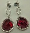 925 Sterling Silver925 Sterling Silver with Cubic Zirconia and Synthetic Ruby Drop Earring-silver jewellery-Lotus Gold