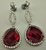 925 Sterling Silver925 Sterling Silver with Cubic Zirconia and Synthetic Ruby Drop Earring