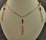 22 Karat Gold Chain Hanging Mangalsutra with Matching Earrings-gold jewellery-Lotus Gold