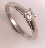 10 Karat White Gold with 0.33 Carat Diamond Princess Cut Solitaire Ring-diamonds-Lotus Gold