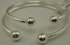 Sterling Silver Open End Ball Baby Bangle -silver jewellery-Lotus Gold