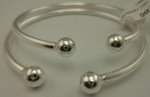 Sterling Silver Open End Ball Baby Bangle -silver jewellery-Lotus Gold