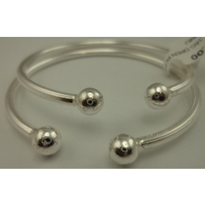 Sterling Silver Open End Ball Baby Bangle 