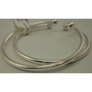 Sterling Silver Open End Ball Baby Bangle 