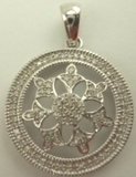 925 Sterling Silver Round Pendant with 0.25 Carat Diamonds-diamonds-Lotus Gold