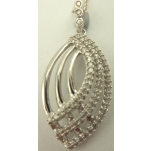 925 Sterling Silver Twisted Pendant with 0.25 Carat Diamonds   