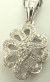 925 Sterling Silver Flower Pendant with 0.20 Carat Diamonds-diamonds-Lotus Gold