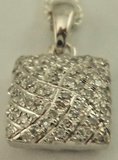 10 Karat White Gold Square Fancy Pendant with 0.15 Carat Diamonds-diamonds-Lotus Gold