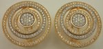 925 Sterling Silver Two Tone Cubic Zirconia Round Studs-earrings-Lotus Gold