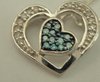 Sterling Silver with 0.15 Carat Diamonds Blue Heart Pendant-diamonds-Lotus Gold