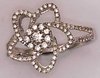 18 Karat White Gold with 0.47 Carat Diamond Double Flower Cluster Ring-diamonds-Lotus Gold