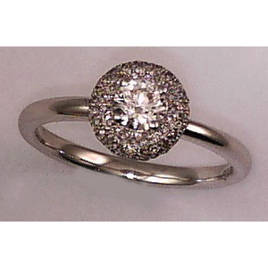 18 Karat White Gold with 0.50 Carat Diamond Round Ring