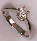 18 Karat White Gold with 0.50 Carat Diamond 6 Claws Solitaire Ring-diamonds-Lotus Gold