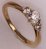 9 Karat Yellow Gold with 0.76 Carat Diamond 3 Stone Ring