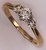 9 Karat Yellow Gold with 0.76 Carat Diamond 3 Stone Ring