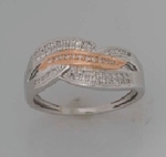 10Karat White and Pink Gold with 0.20 Carat Diamond Fancy Ring-diamonds-Lotus Gold